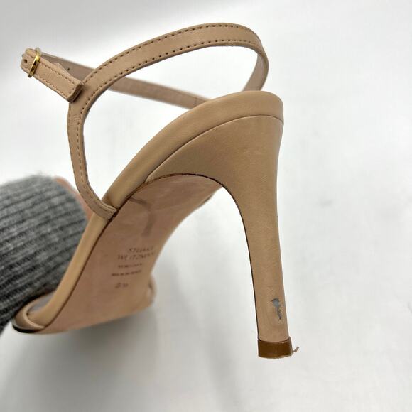 Stuart Weitzman Gloria 80 Nude Stiletto Heels Party Clean Girl - Picture 7 of 9